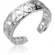 STERLING SILVER 925 TOE RING - PEACE