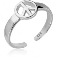 STERLING SILVER 925 TOE RING - PEACE SIGN