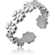 STERLING SILVER 925 TOE RING - FLOWERS