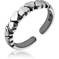STERLING SILVER 925 TOE RING - HEARTS