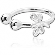 STERLING SILVER 925 ILLUSION NOSE RING WITH DRAGONFLY PIERCING