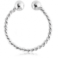 STERLING SILVER 925 ILLUSION RING WITH BALL PIERCING