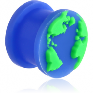 SILICONE RIDGED PLUG WITH WORLD PIERCING