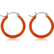 SURGICAL STEEL ROUND WIRE EAR HOOPS PAIR