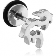 STAINLESS STEEL FAKE PLUG-DRAGON PIERCING