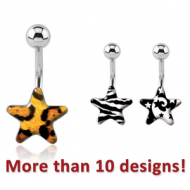 SURGICAL STEEL STAR PICTURE NAVEL BANANA PIERCING