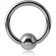 TITANIUM BALL CLOSURE RING WITH SURGICAL STEEL BALL PIERCING