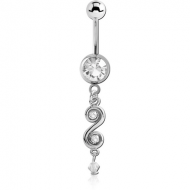 TITANIUM JEWELLED NAVEL BANANA WITH CHARM