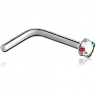 TITANIUM 90 DEGREE PRONG SET 3 MM JEWELLED TITANIUM NOSE STUDS