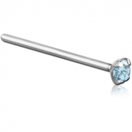 TITANIUM STRAIGHT PRONG SET 2.5MM JEWELLED LARGE NOSE STUD 19MM