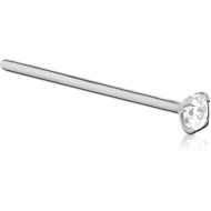 TITANIUM STRAIGHT PRONG SET 3MM JEWELLED LARGE NOSE STUD 19MM