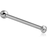 TITANIUM INTERNALLY THREADED JEWELLED BARBELL PIERCING