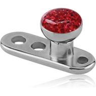 TITANIUM INTERNALLY THREADED DERMAL ANCHOR WITH FLAT GLITTERLINE DISC PIERCING