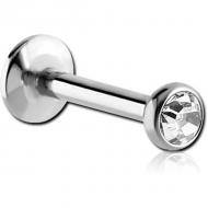 TITANIUM INTERNALLY THREADED JEWELLED DISC LABRET PIERCING