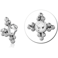 TITANIUM JEWELLED MICRO ATTACHMENT FOR 1.2MM INTERNALLY THREADED PINS