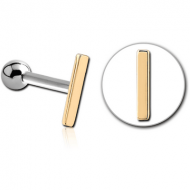 14K GOLD JEWELLED ATTACHMENT WITH TITANIUM INTERNALLY THREADED MIRCO BARBELL PIERCING