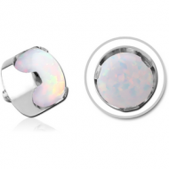 TITANIUM MICRO SYNTHETIC OPAL JEWELLED ATTACHMENT FOR 1.2MM INTERNALLY THREADED PINS -CROWN