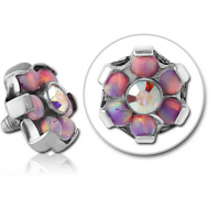 TITANIUM MICRO JEWELLED ATTACHMENT FOR 1.2MM INTERNALLY THREADED PINS - FLOWER PIERCING