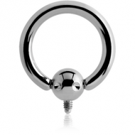 TITANIUM INTERNALLY THREADED 6 DIMPLES SLAVE BALL WITH BALL CLOSURE RING PIERCING