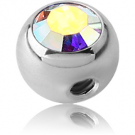 TITANIUM SIDE THREADED SWAROVSKI CRYSTAL JEWELLED MICRO BALL