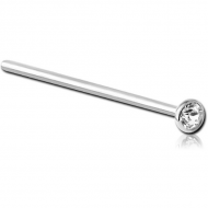 TITANIUM VALUE CRYSTAL JEWELLED STRAIGHT NOSE STUD 15MM