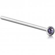 TITANIUM OPTIMA CRYSTAL JEWELLED STRAIGHT NOSE STUD 15MM