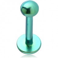 ANODISED TITANIUM MICRO LABRET WITH DISC PIERCING