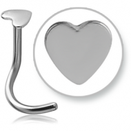 TITANIUM HEART CURVED NOSE STUD