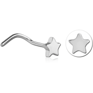 TITANIUM CURVED NOSE STUD STAR 4 MM