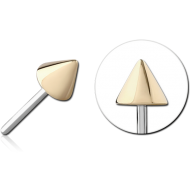 14K GOLD ATTACHMENT TITANIUM THREADLESS PIN