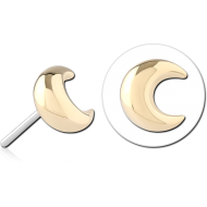 14K GOLD ATTACHMENT TITANIUM THREADLESS PIN
