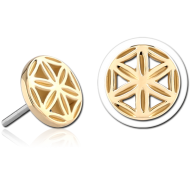14K GOLD ATTACHMENT TITANIUM THREADLESS PIN