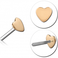 14K GOLD ATTACHMENT TITANIUM THREADLESS PIN