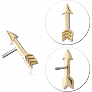 14K GOLD ATTACHMENT TITANIUM THREADLESS PIN