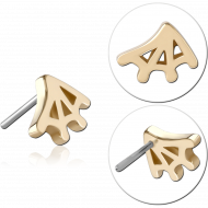14K GOLD ATTACHMENT TITANIUM THREADLESS PIN
