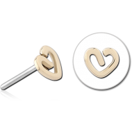 14K GOLD ATTACHMENT TITANIUM THREADLESS PIN