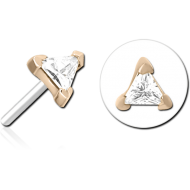 14K GOLD JEWELLED ATTACHMENT TITANIUM THREADLESS PIN