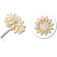 14K GOLD JEWELLED ATTACHMENT TITANIUM THREADLESS PIN
