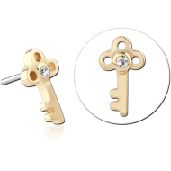 14K GOLD JEWELLED ATTACHMENT TITANIUM THREADLESS PIN