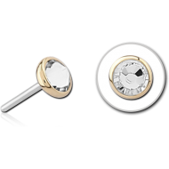 14K GOLD JEWELLED ATTACHMENT TITANIUM THREADLESS PIN