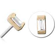 14K GOLD JEWELLED ATTACHMENT TITANIUM THREADLESS PIN