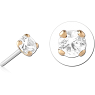 18K GOLD PRONG SET DIAMOND ATTACHMENT TITANIUM THREADLESS PIN