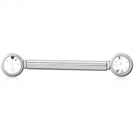 TITANIUM THREADLESS BARBELL JEWELLED NIPPLE BAR