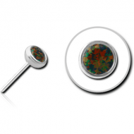 TITANIUM SYNTHETIC OPAL JEWELLED THREADLESS DISC PIERCING