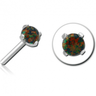 TITANIUM SYNTHETIC OPAL THREADLESS ATTACHMENT - ROUND