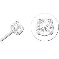 14K WHITE GOLD JEWELLED ATTACHMENT TITANIUM THREADLESS PIN PIERCING