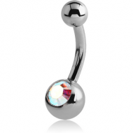 TITANIUM SWAROVSKI CRYSTAL JEWELLED BANANA WITHOUT TOP BALL