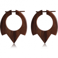 ORGANIC WOODEN EARRINGS PAIR TRIBAL