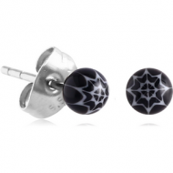 UV ACRYLIC BALL WEB EAR STUDS PAIR