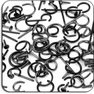 VALUE PACK OF MIX BLACKLINE SURGICAL STEEL 1.6MM PINS PIERCING